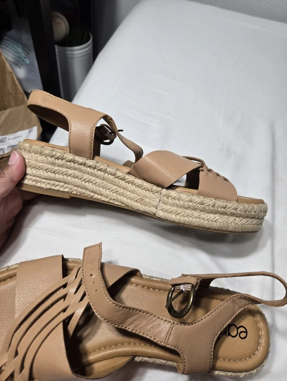 Earth Hilda Women's Platform Espadrille Sz 10 Like New Tan